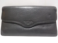 GA9 NOS VTG Women's DOCKERS Black Genuine Leather Credit Card Checkbook Wallet