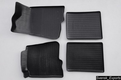 Volvo 240 BLACK * OEM Factory* ALL-WEATHER FLOOR MAT SET mats TRAYS PLASTIC NICE