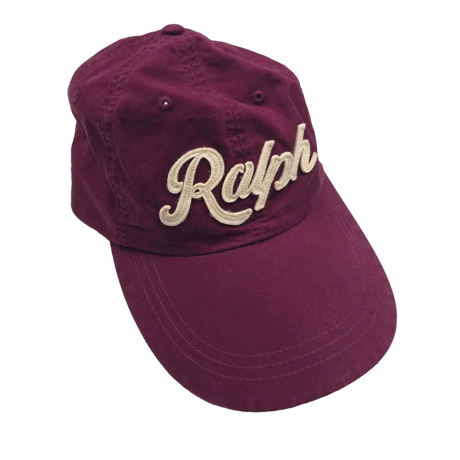 Polo Ralph Lauren Logo Long Bill Poplin Ball Cap Mens Harvard Wine Red Hat