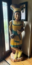 Hand Carved 6ft Wooden Cigar Store Indian