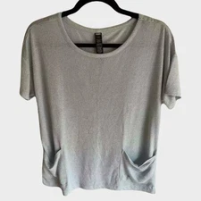 RBX Womens Blue Gray S/S Top Pockets Small