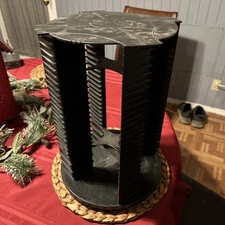 Fellowes 112 CD Carousel Rotating Black Storage Tower Spinner Rack 15.5” x 11"