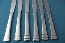 6 Dinner Knives Solid Cambridge CODIE GLOSSY Stainless China NEW 8 1/4"