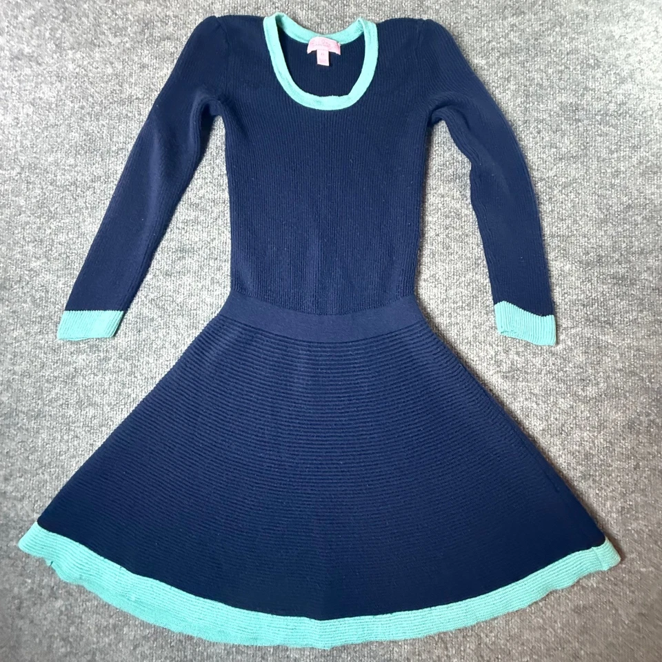 Vestido Suéter Lilly Pulitzer Gabriella Lana Merino Azul Marino XS Foto 2 de 4