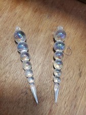 Pair Of Glass Icicle Ornaments GS