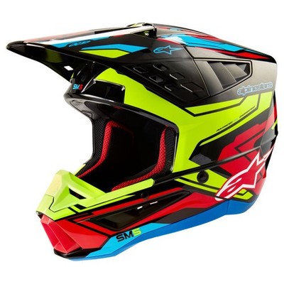 Alpinestars SM5 Action 2 Motorcycle & Dirt Bike Helmet Large Black/Yellow /Red