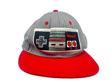 Nintendo NES Controller Snapback Hat Gray Red Cap 2013 Retro Gamer Adjustable