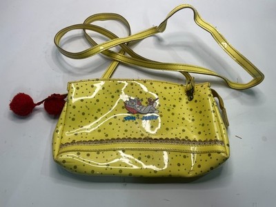 VINTAGE 80ER JAHRE REGIS TOM & JERRY TASCHE MIT SCHULTERGURT GEPUNKTET LACK - HANDTASCHE