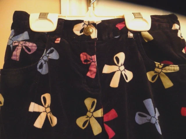 Pantalones Talbots Niños Negro Pana Algodón con Lazos Multicolores, Talla 6X Foto 2 de 2