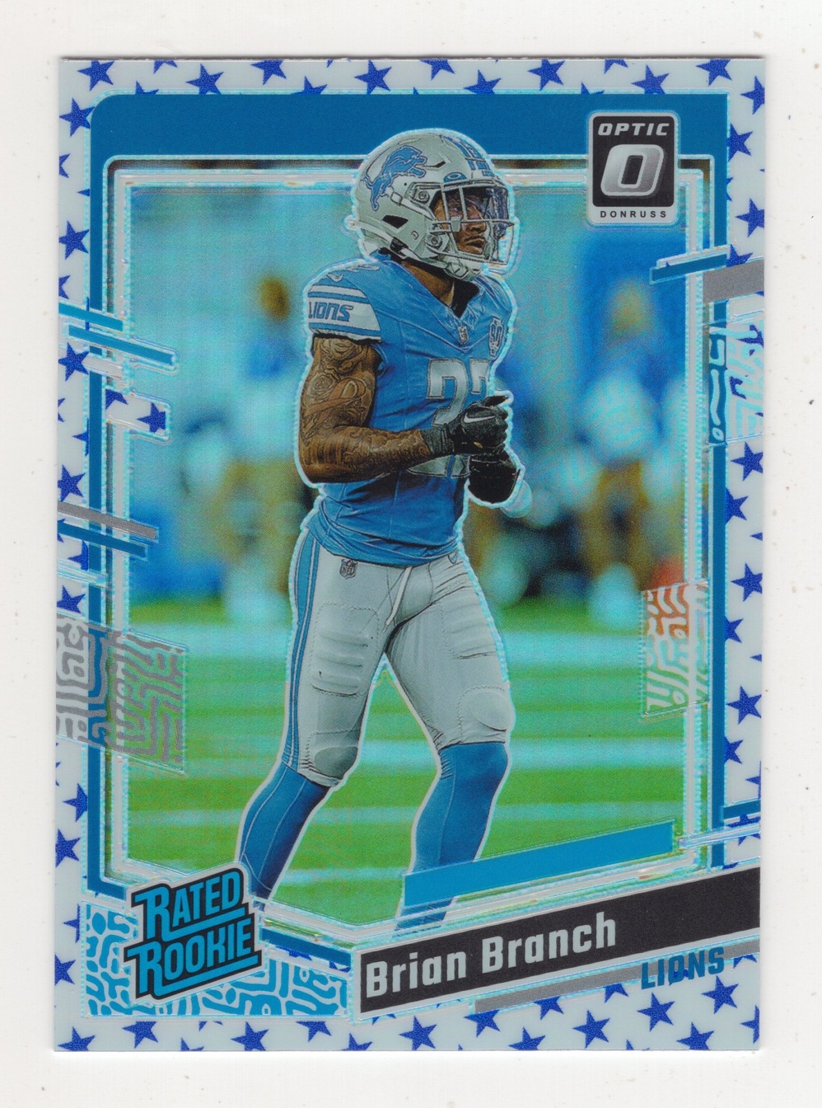 2023 Panini Donruss Optic Brian Branch #233 Blue Stars Prizm RC Rated Rookie
