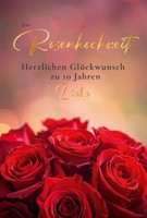 Karte Zur Rosenhochzeit GlüCkwunschkarte 10 Hochzeitstag GrußKarte Mr Karte