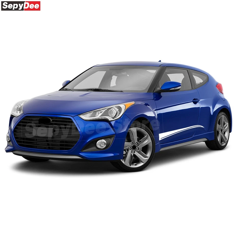 Car Side Stripes Stickers for Hyundai Veloster 2011-2018 Body Decor Vinyl Decal - Image 4 of 4