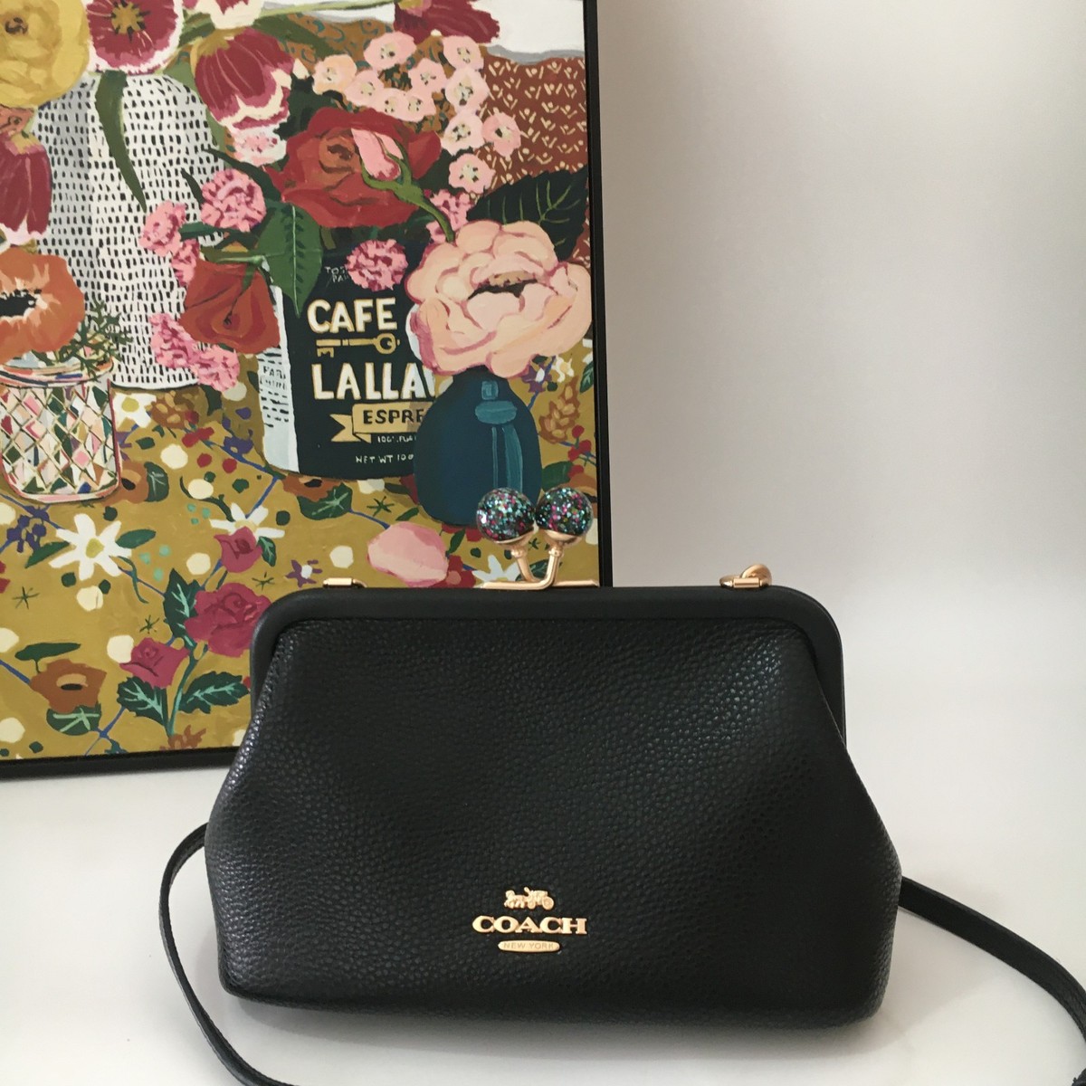 バッグ Coach Kiss Rock Hand Bag Leather Kiss lock bag coach - Gem