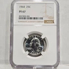 1964 Washington Quarter 25C Proof NGC PF67 Silver Philadelphia