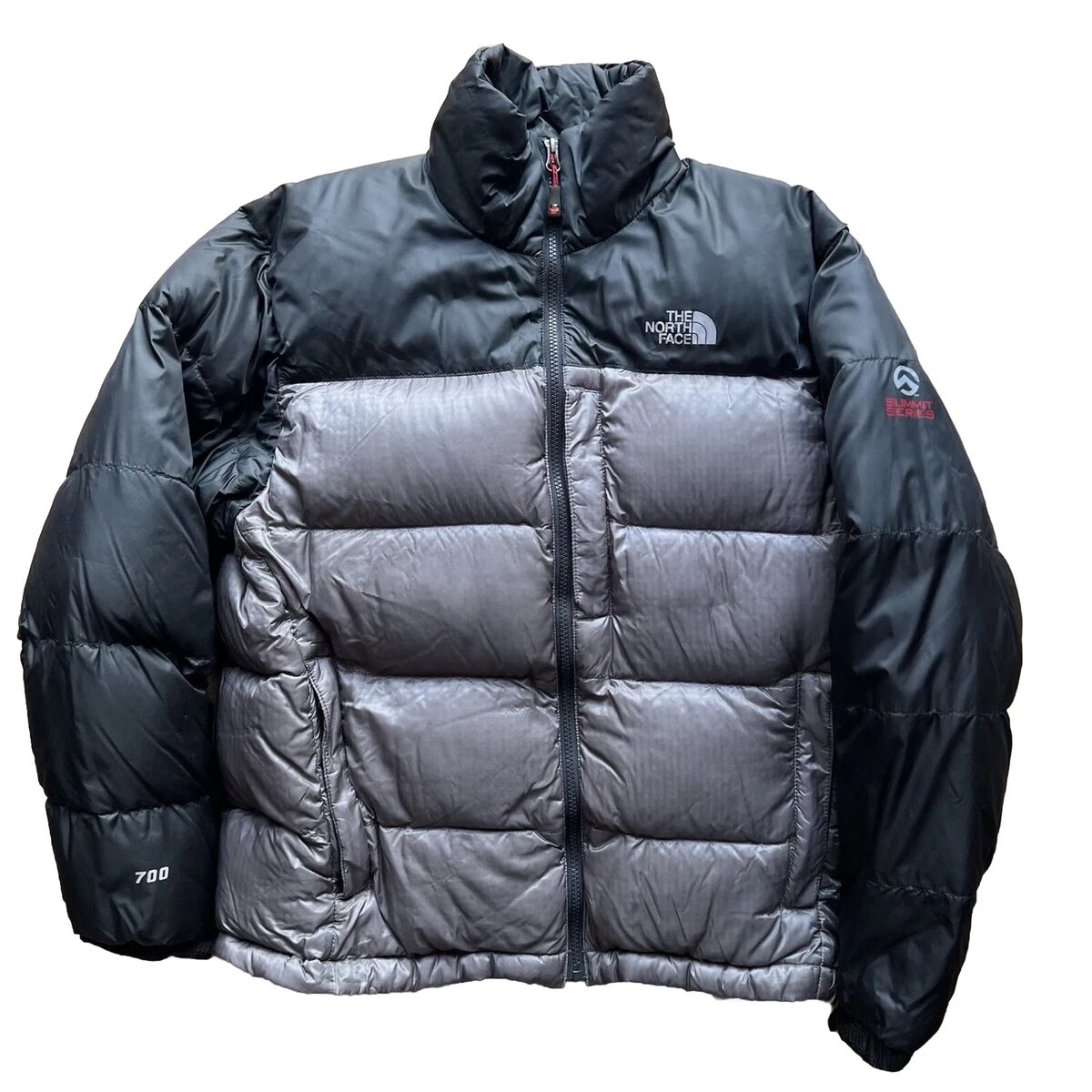 North Face 700 Puffer Jacket M Gray Full Zip Insulated Down North Face 700 Puffer Jacket M Gray Full Zip Insulated Down