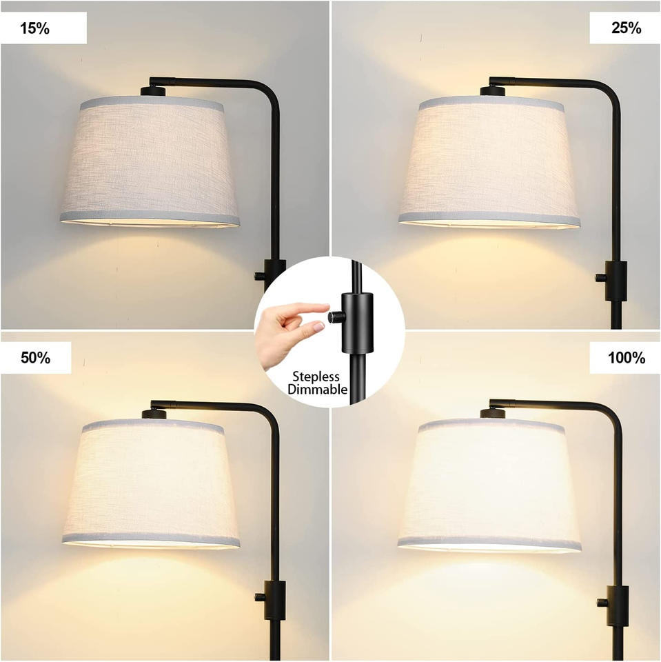 【Upgraded】 Dimmable Floor Lamp, 1000 Lumens LED Edison Bulb Included