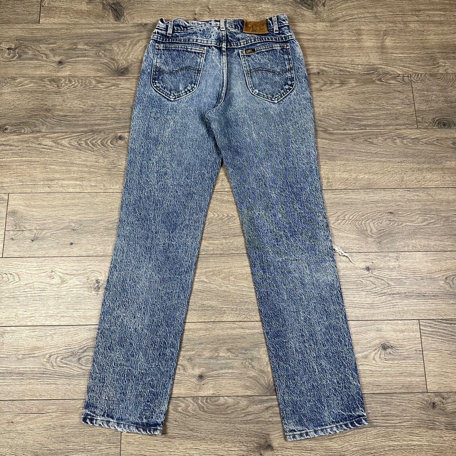 Vintage Lee Jeans Mens 30x32 Acid Wash Stone Wash Pants Blue Distressed thumbnail 5