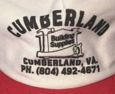 Cumberland Building Supplies Vtg Trucker Hat Snapback Flat Brim Mesh Back USA