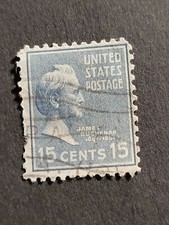 Scott# 820 US Stamp 1938 15c James Buchanan Used Prexie - #4973