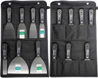 7PCS Drywall Tools Putty Knife Set w bag Steel Drywall Taping Knife,Spackle K...