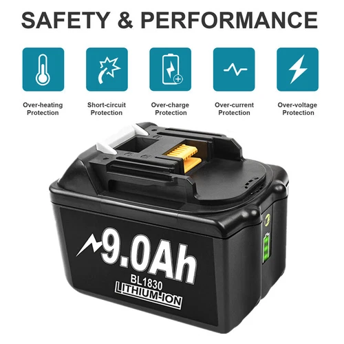 2-Pack 9.0Ah 6.0Ah 5.0Ah For Makita 18V Li-ion Battery BL1850 BL1860 BL1830 LXT - Picture 4 of 18