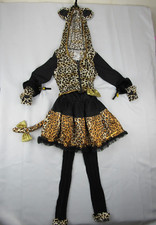 Cheetah Leopard Halloween Costume Girls M 8-10 Dress Up Pretty Kitty Wild Cat