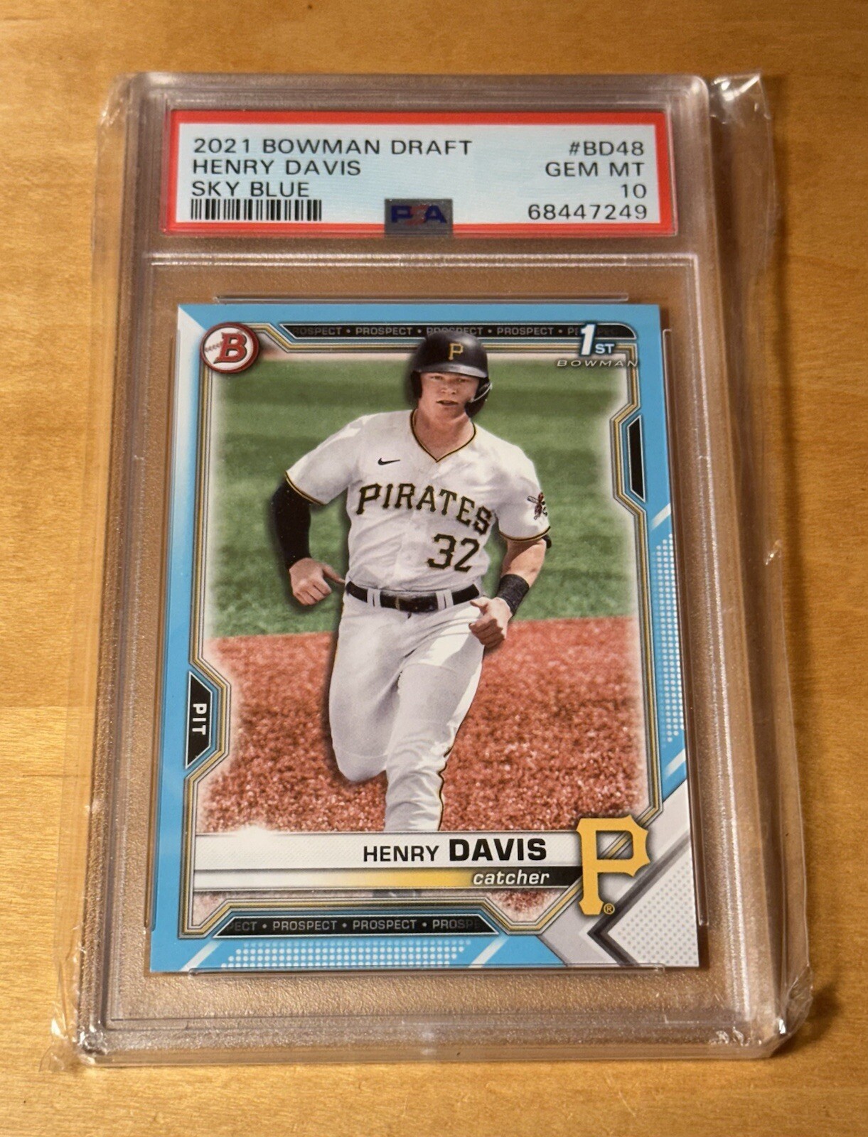 2021 Bowman Draft Henry Davis 1st Bowman Sky Blue /499 PSA 10