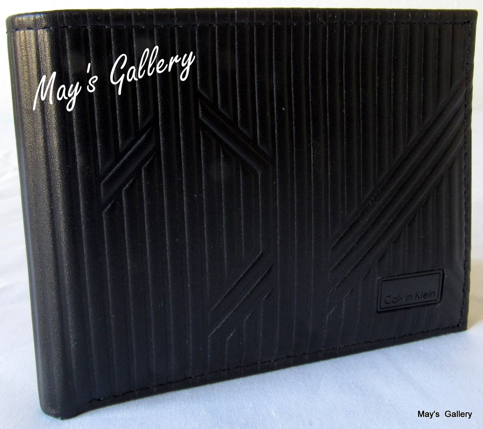 Calvin Klein Pasaporte Billetera Doble Plegable lD Soporte Cuero Cartera Bolso Estuche Hombres CK NUEVO EN CAJA Foto 2 de 4