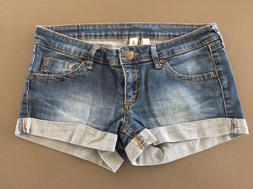 Señoras Pantalones cortos de jean Denim de Mango talla 8 EE. UU. 4 Azul  Corto Roll Up se desvaneció | eBay