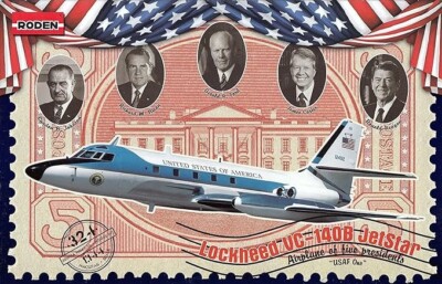 Lockheed VC-140B JetStar Presidential 1/144 Scale Plastic Model Kit RODEN 324