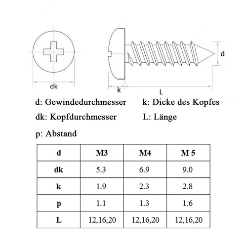 450tlg Blechschrauben Kreuzschlitz Linsenkopf Edelstahl VA Sortiment Set DIN7981 - Bild 2 von 12