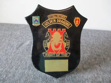 VIETNAM WAR ORIG GOLDEN DRAGONS AWARD PLAQUE w/14TH STRIKE HARD + 25TH INF 1966