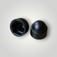 M8 (13mm) Bolt Nut Domed Cover Caps Plastic Hexagon / Black