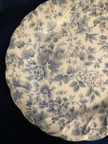 Nikko Tea Roses Salad Plates 7 3/4” Blue Floral Swirl Blossom Time Chintz EUC - Picture 3 of 10