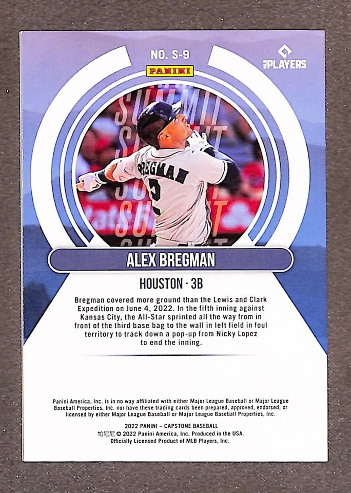 2022 Capstone Baseball Summit #S-9 Alex Bregman /25 - Image 2 of 3
