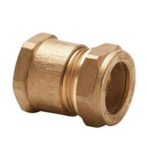 2 x 42mm x 1 1/2"" BSP female straight connector compression CENTER BRAND 543509.