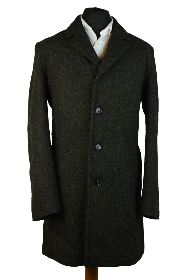 Harris Tweed Tailored Gentleman's Long Green Coat 38-40 EXCELLENT GARMENT - Image 2 of 4