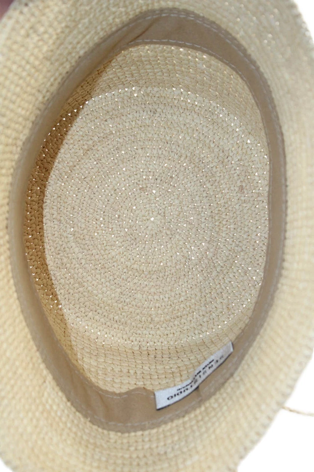 Sensi Studio Womens Woven Straw Shell Pom Pom Tie Cloche Hat White One Size - Image 3 of 4