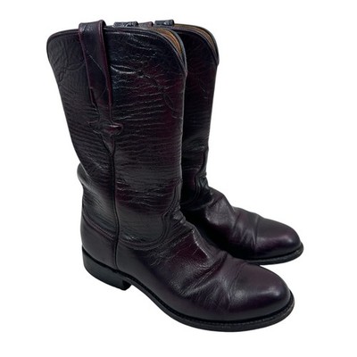 Vintage LUCCHESE Boots Womens 6 C USA Black Cherry Roper  display picture 1