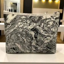 Vintage Creations by Alan Stuart New York  Makeup Bag Marble Print Cosmetic1990s