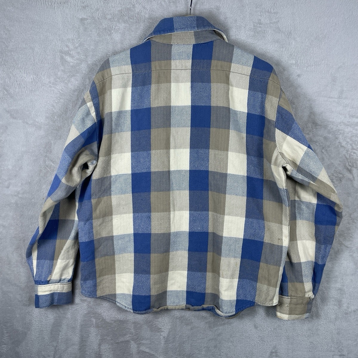 Vtg 70s Five Brother Flannel Shirt Mens Large Woven Heavyweight