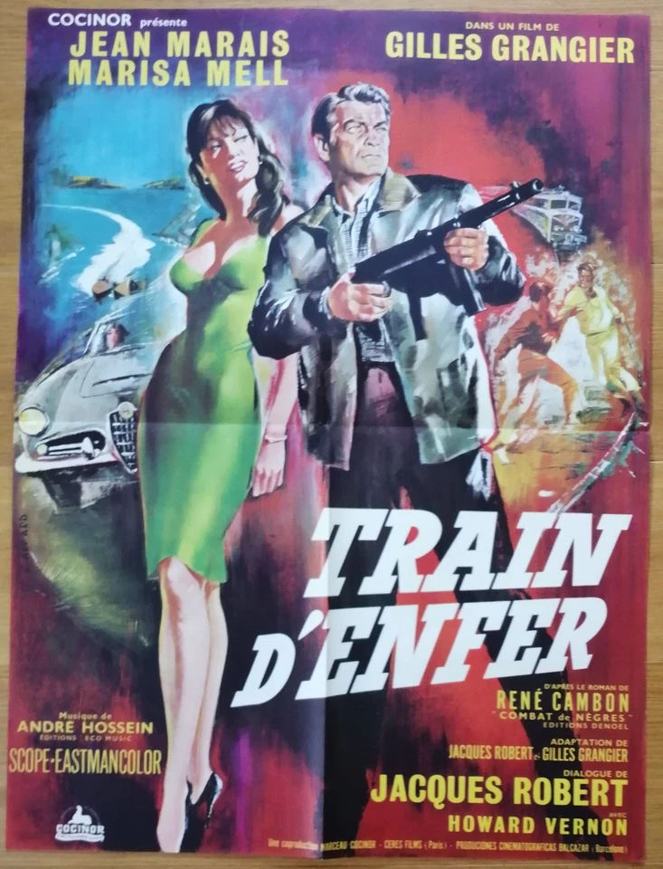 TRAIN D'ENFER jean marais marisa mell affiche cinema originale 80x60 alpha romeo - Photo 1/1