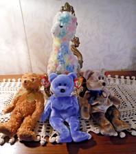 TY Beanie Baby's - LOLA THE RAINBOW LLAMA +3 CLUBBIE II & III & TEDDY RETIRED