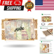 1500 Pieces Rotating Puzzle Board with 4 Drawers and Cover,25"x34" Portable W...