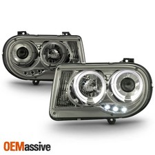 Fits Smoked 05-10 Chrysler 300c Halo Projector Led Headlights Lights Leftright