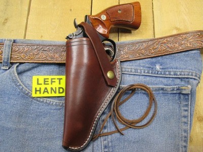 Leather Holster Smith & Wesson 357 4'' Barrel Model 19, K Frame Left Hand Draw