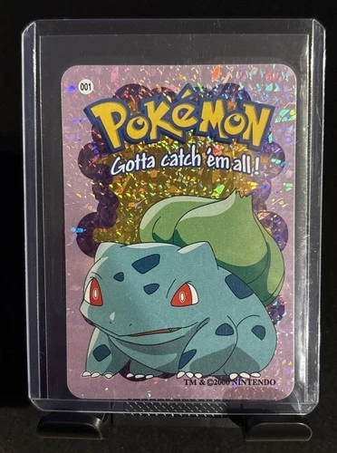 Rare Vintage Bulbasaur #001 2000 Pokémon Vending Prism Holo Sticker Card Mint