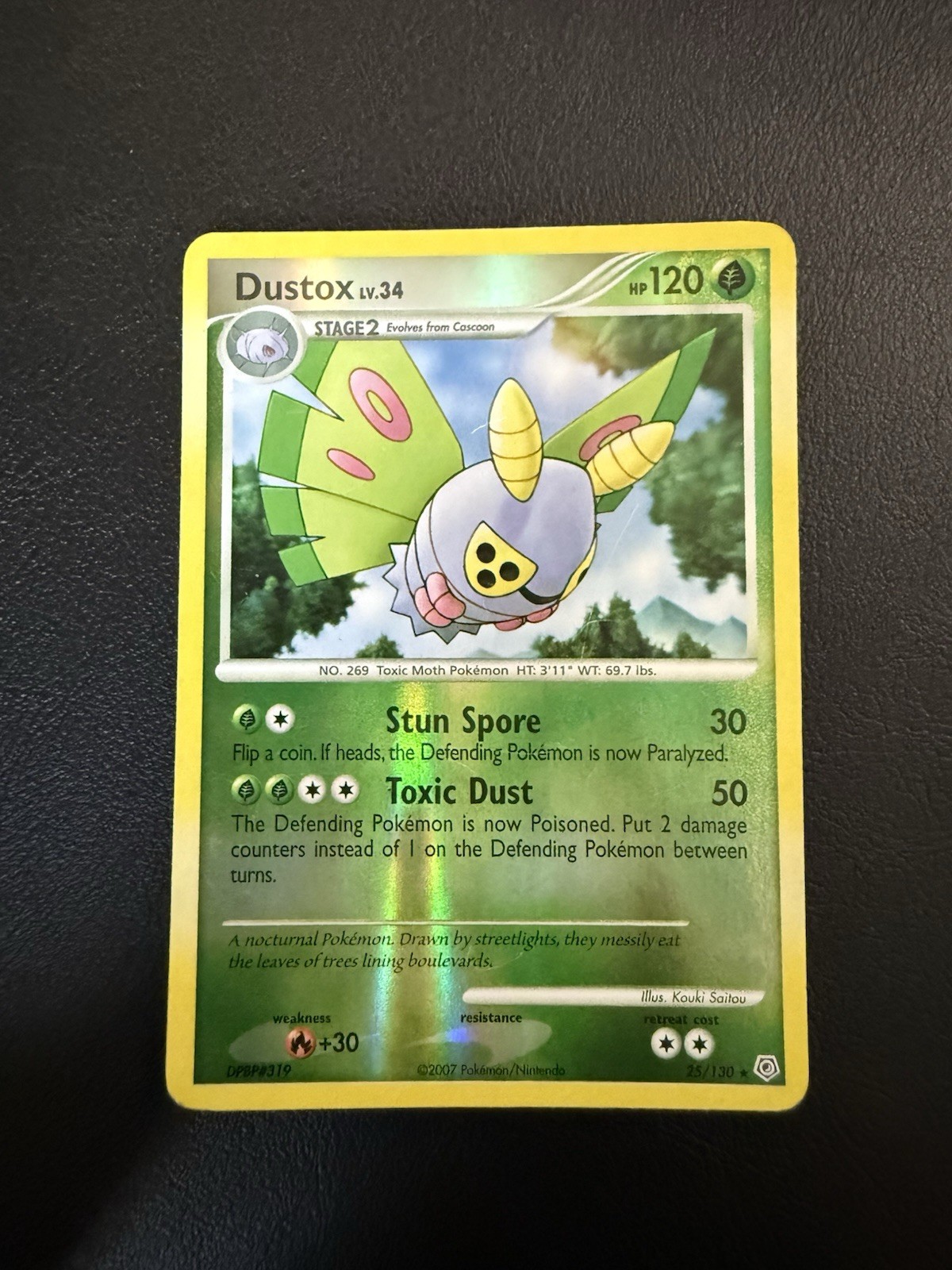Pokémon TCG- Dustox- 25/130- Reverse Holo Rare- Pokémon Diamond & Pearl- LP
