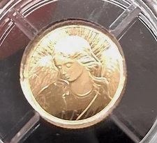 24K .9999 Pure Gold Guardian Angel $25 Coin Bullion Round Investment