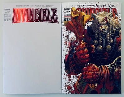 Invincible #1 Exclusive Battle Beast Damage + RED BLOOD White Cover Italian LTD